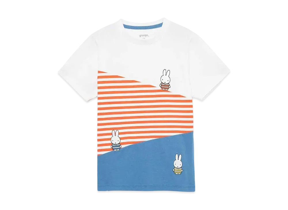 graniph x Miffy Border Kids T-Shirts "White"