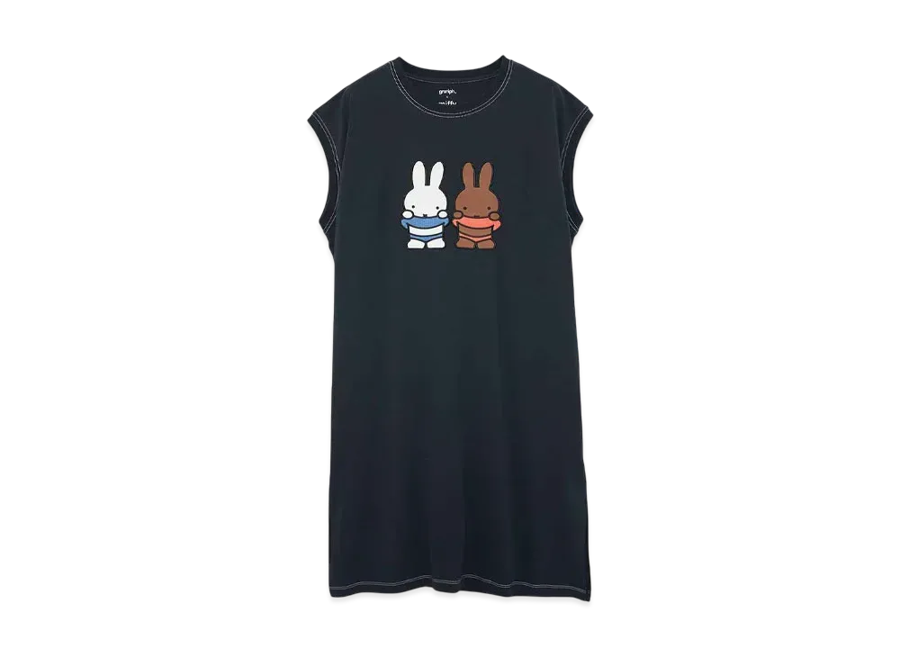 graniph x Miffy & Melanie French Sleeve Cut And Sew One Piece "Navy"