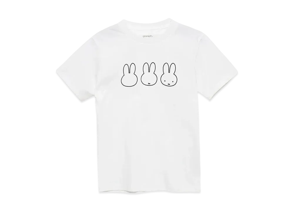 graniph x Miffy Face Line Kids T-Shirt "White"