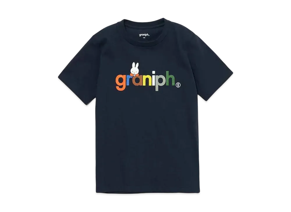 graniph x Miffy Logo Kids T-Shirts "Navy"