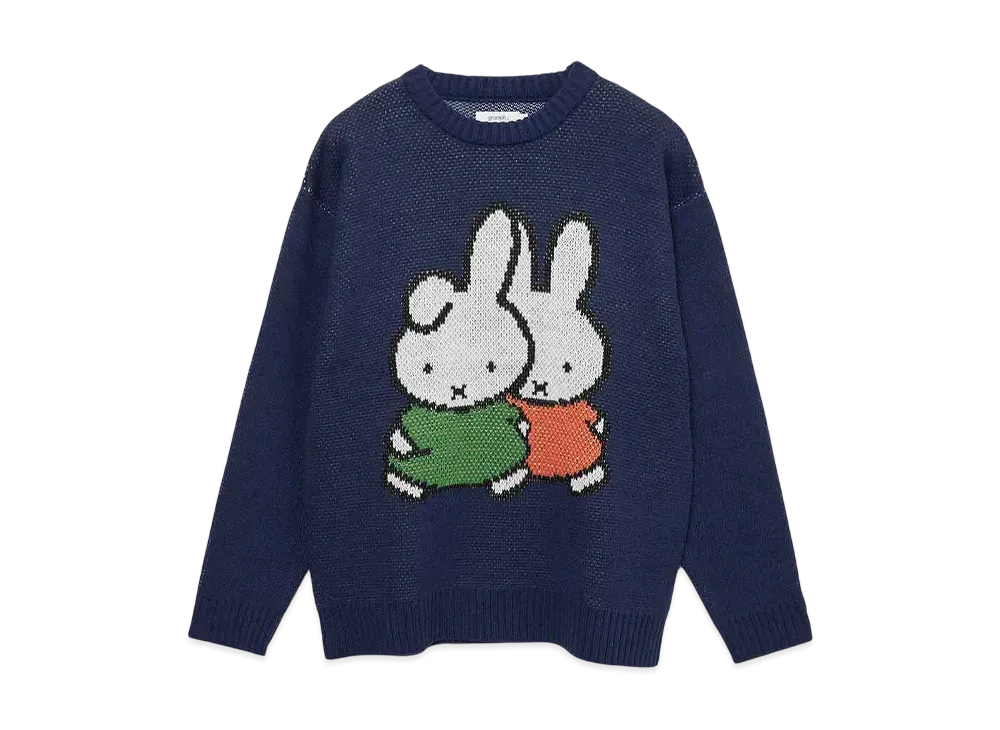 graniph x Miffy & Darn Washable Jacquard Knit "Navy"