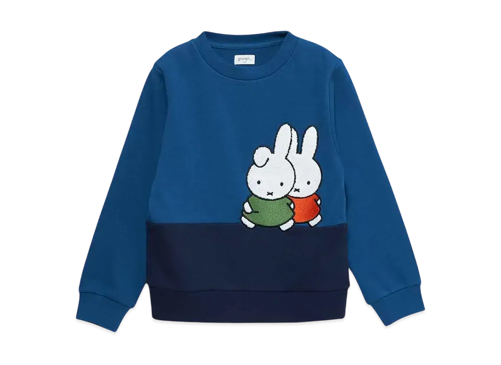 graniph x Miffy & Darn Kids Fleece Sweat "Blue"
