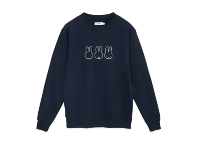 graniph x Miffy Face Line Fleece Sweat "Navy"
