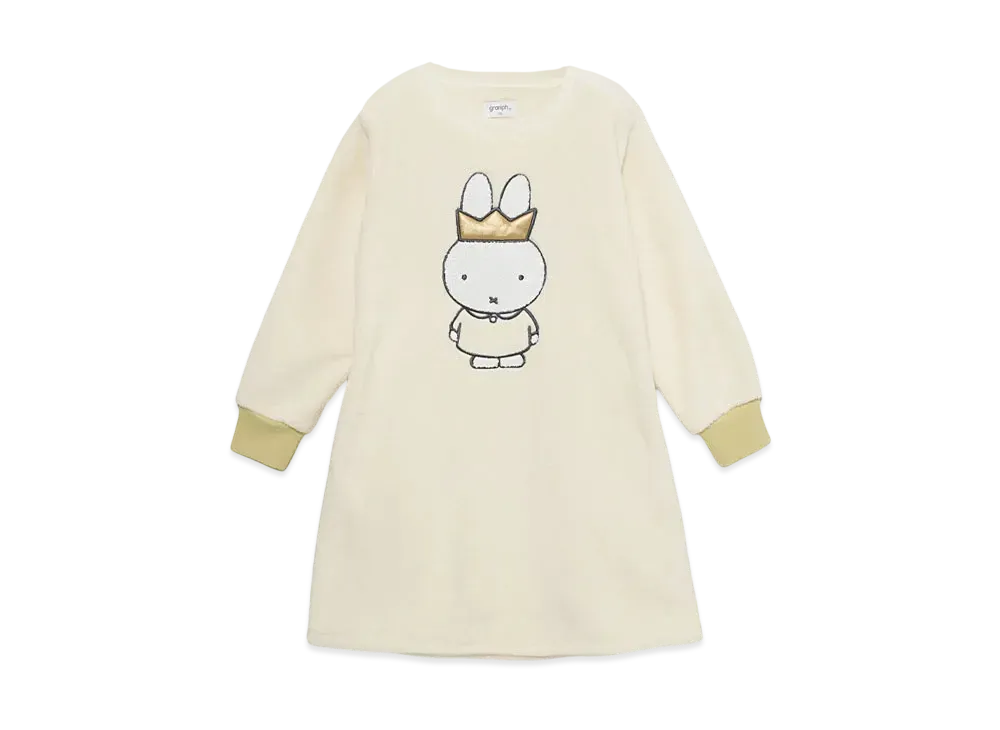 graniph x Miffy Crown Kids Fleece One Piece "Off White"