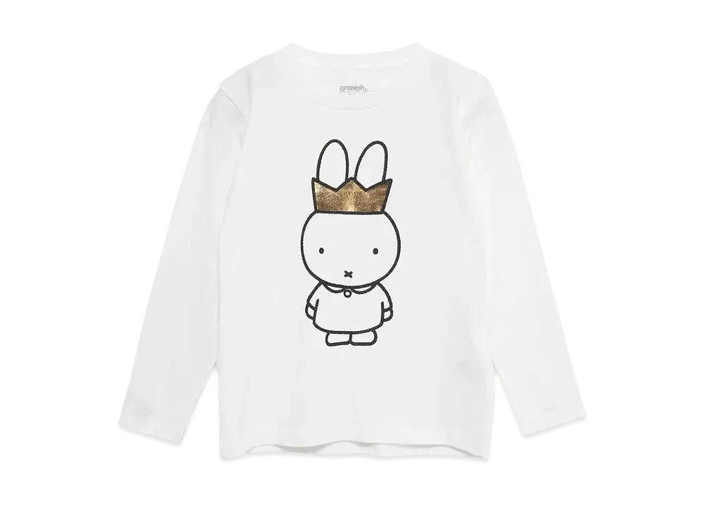 graniph x Miffy Crown Kids Long Sleeve T-Shirt "White"