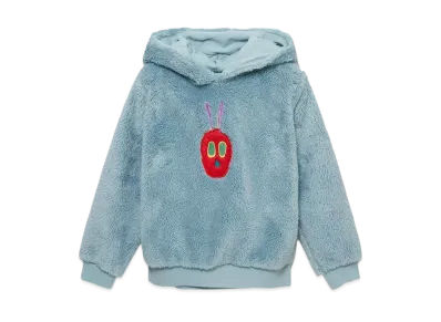 graniph x Eric Carle Very Hungry Caterpillar Face Kids Boa Fleece Parka "Light Green"