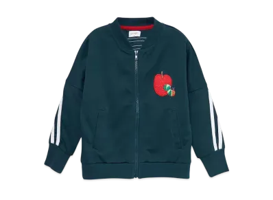 graniph x Eric Carle Red Apple Embroidery Kids Jersey Zip Jacket "Green"