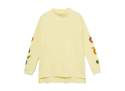 graniph x Eric Carle Fruits & Very Hungry Caterpillar Kids Milled Stitch Long Sleeve T-Shirt "Light Yellow"