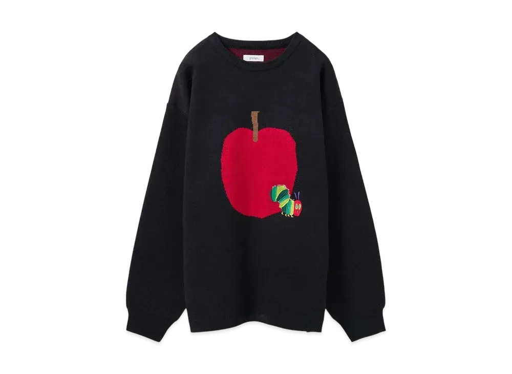 graniph x Eric Carle Red Apple Embroidery Knit "Black"