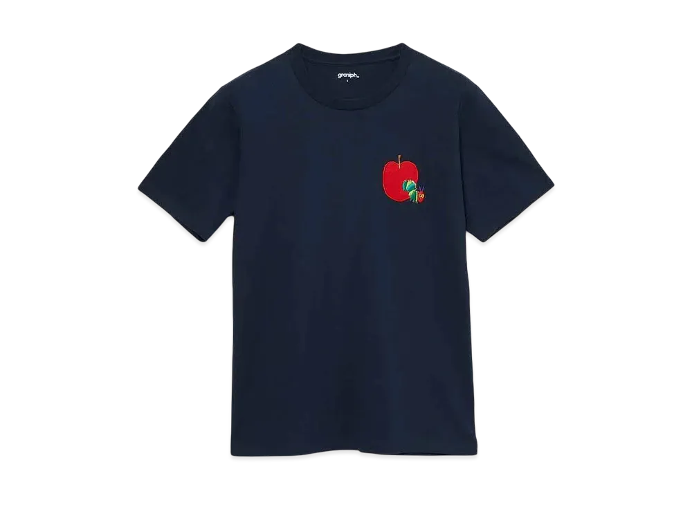 graniph x Eric Carle Red Apple Embroidery T-Shirt "Navy"