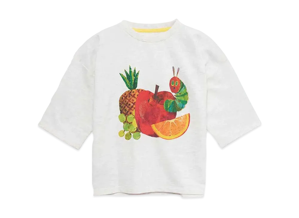 graniph x Eric Carle Fresh Fruits Kids Mini Fleece 3/4 Sleeve Sweatshirt "Heather Natural"