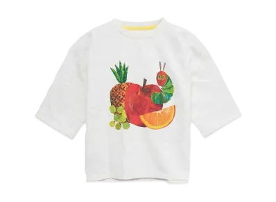 graniph x Eric Carle Fresh Fruits Kids Mini Fleece 3/4 Sleeve Sweatshirt "Heather Natural"