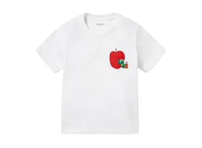 graniph x Eric Carle Red Apple Embroidery Kids T-Shirt "White"