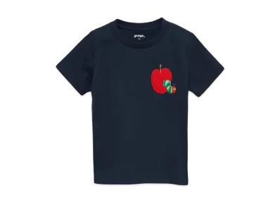graniph x Eric Carle Red Apple Embroidery Kids T-Shirt "Navy"