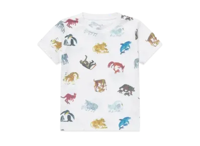 graniph x Eric Carle Animal Families Kids All Over Print T-Shirt "White"
