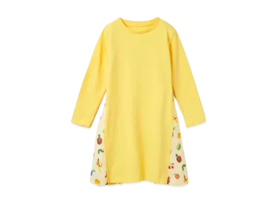 graniph x Eric Carle Fruit Pattern Kids Side Gathered One Piece "Yellow"