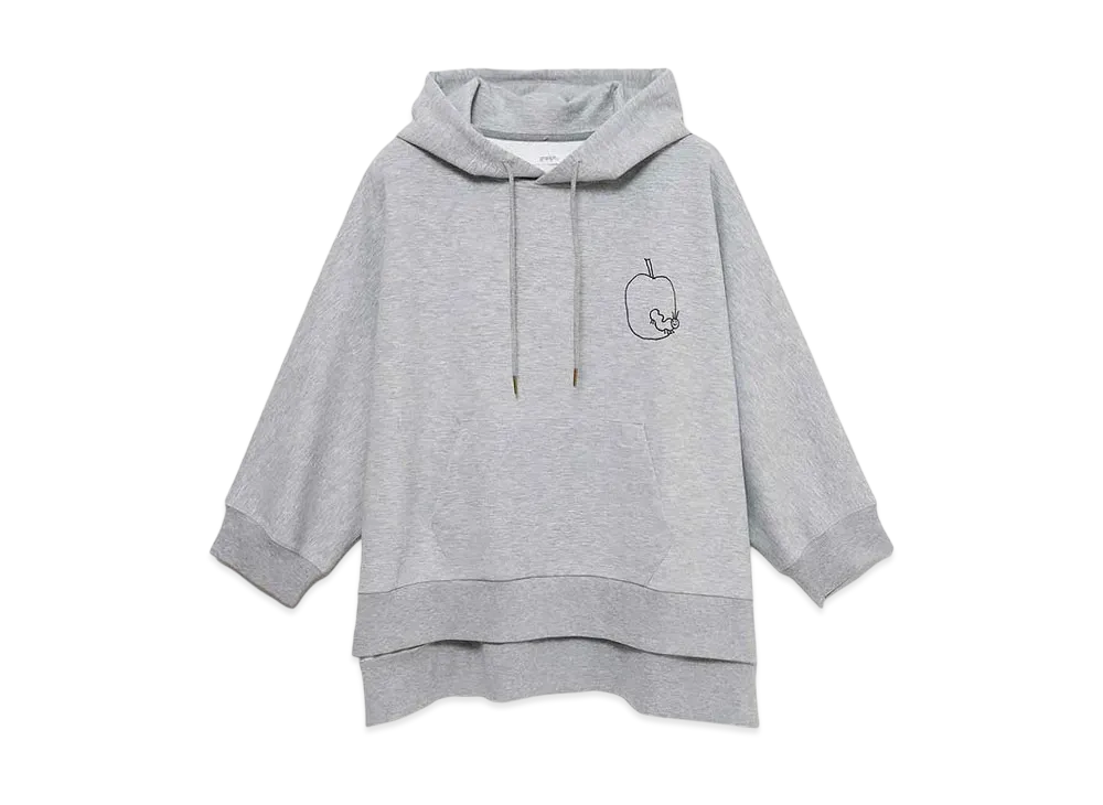 graniph x Eric Carle Sketch Apple Poncho Parka "Heather Gray"