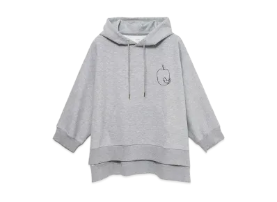 graniph x Eric Carle Sketch Apple Poncho Parka "Heather Gray"