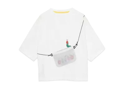 graniph x Eric Carle Fruits & Very Hungry Caterpillar Kids Big Silhouette T-Shirt "White"