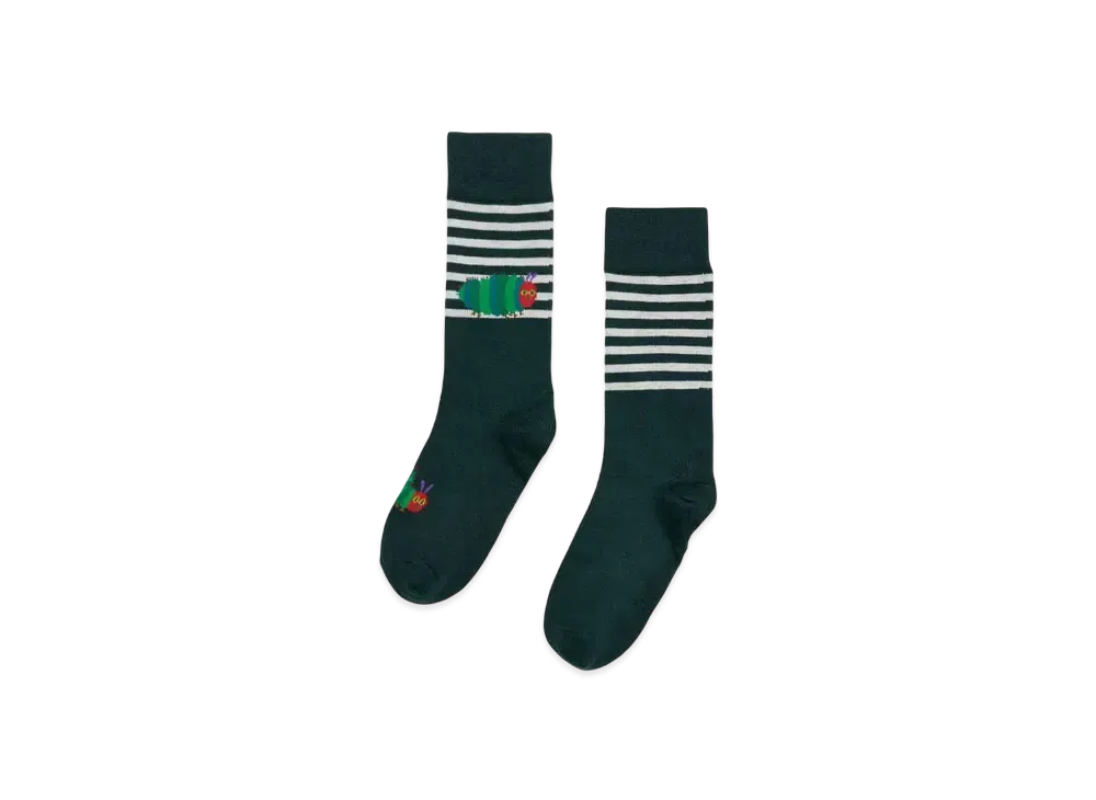 graniph x Eric Carle Very Hungry Caterpillar Wool Long Socks "Green"