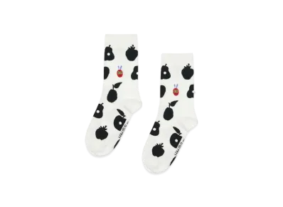 graniph x Eric Carle Fruit Silhouette Pattern Middle Socks "White"