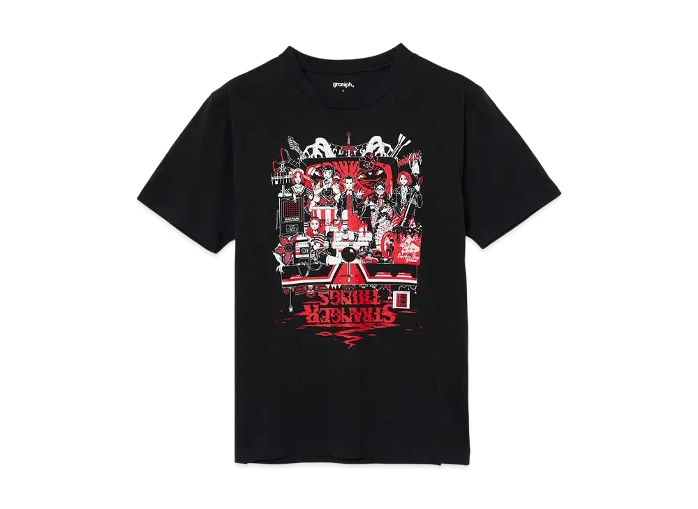 graniph x Stranger Things Drawn By Nakamura Yusuke T-Shirt "Black"