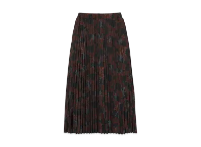 graniph x Stranger Things Title Logo Pattern Pleated Skirt "Black"