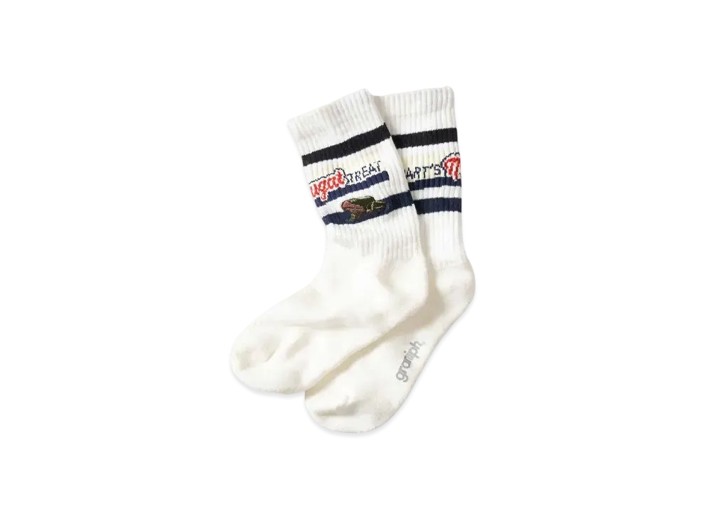 graniph x Stranger Things Dirt Middle Socks "White"
