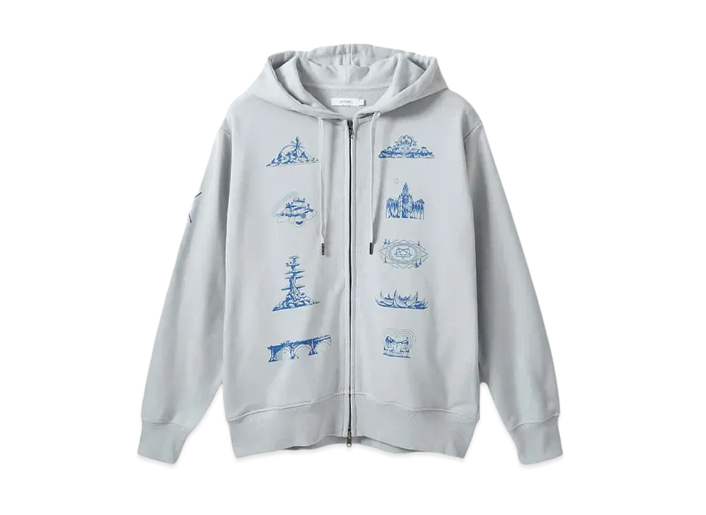 graniph x ONE PIECE 2 Years Later Fleece Zip Hoodie "Light Gray"
