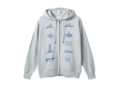 graniph x ONE PIECE 2 Years Later Fleece Zip Hoodie "Light Gray"