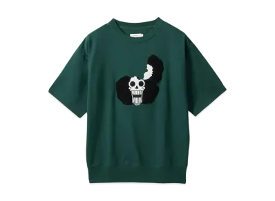 graniph x ONE PIECE Tone Dial Mini Fleece Big Silhouette 5/4 Sleeve Sweat "Green"