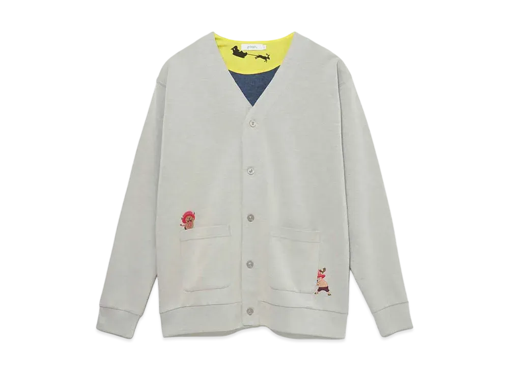 graniph x ONE PIECE Blue Nosed Reindeer Double Face Cardigan "Beige"