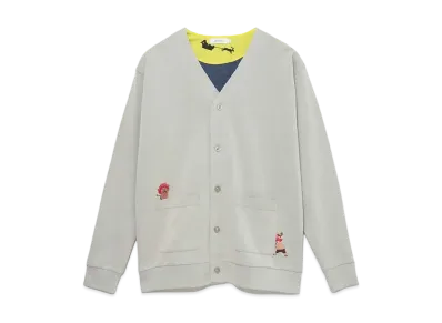 graniph x ONE PIECE Blue Nosed Reindeer Double Face Cardigan "Beige"