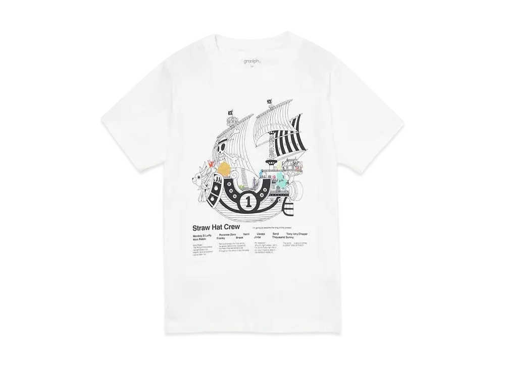 graniph x ONE PIECE Ships Across A Thousand Seas Kids T-Shirt "White"