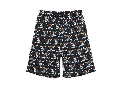 graniph x ONE PIECE Skull Mark Big Silhouette Short Pants "Black"