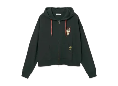 graniph x Inuyasha Shippo And Kirara Fleece Big Silhouette Zip Parka "Sumikuro"