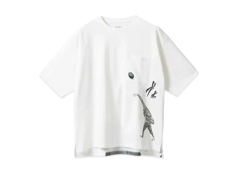 graniph x Attack On Titan Perfect Game Big Silhouette T-Shirt "White"