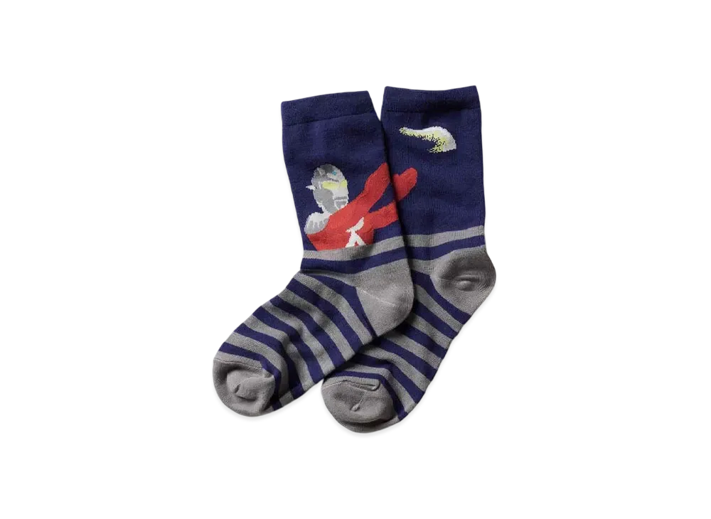 graniph x Ultraman Ultra Seven Ice Slugger Middle Socks "Navy"