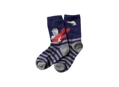 graniph x Ultraman Ultra Seven Ice Slugger Middle Socks "Navy"