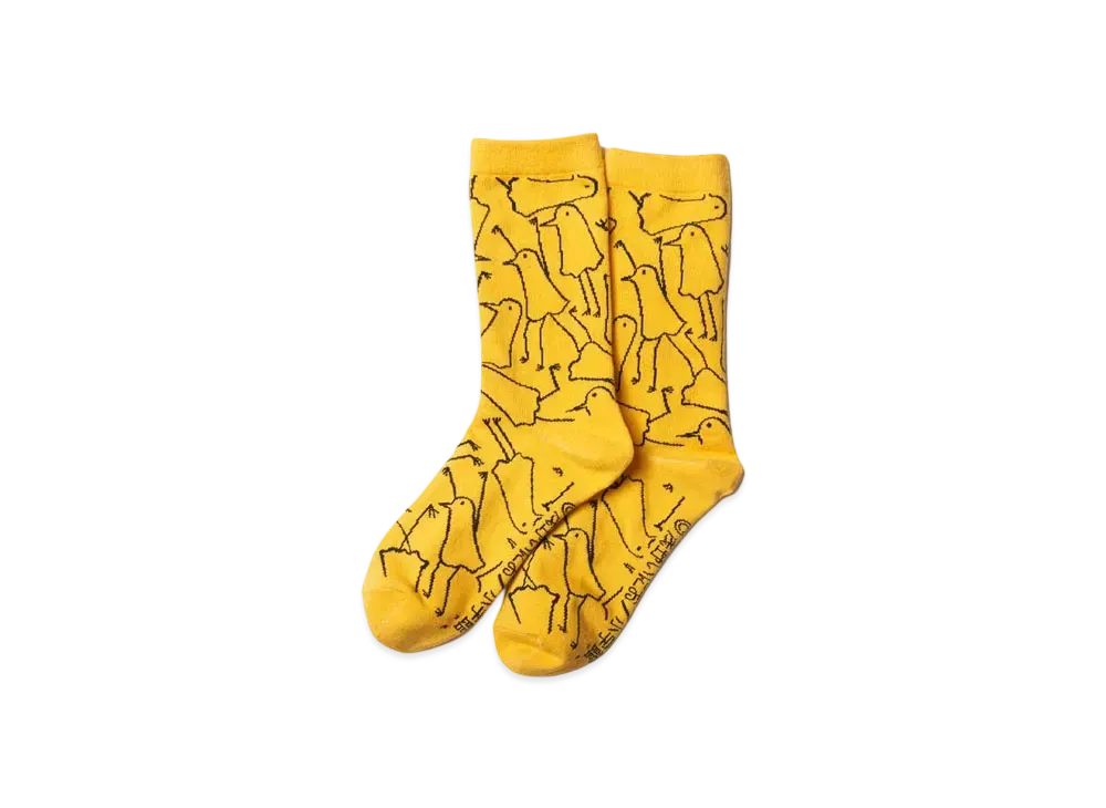 graniph x Inio Asano Punpun Pattern Middle Socks "Yellow"