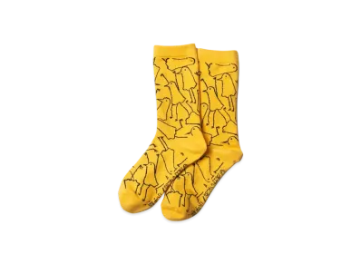 graniph x Inio Asano Punpun Pattern Middle Socks "Yellow"