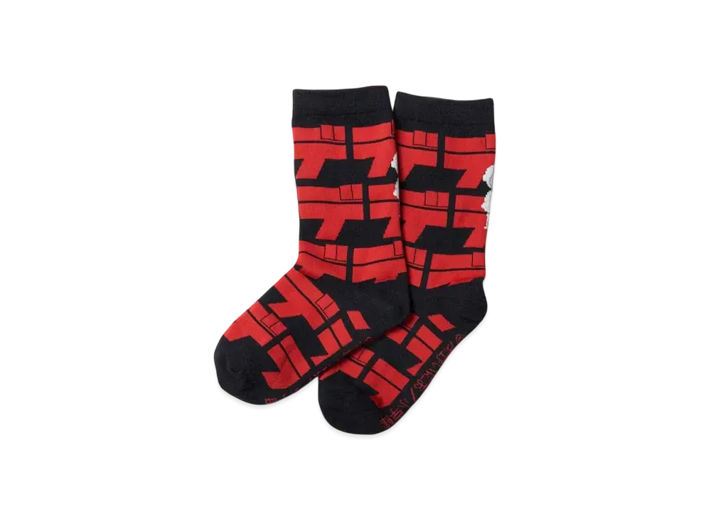 graniph x Inio Asano Dededede Pattern Middle Socks "Black"