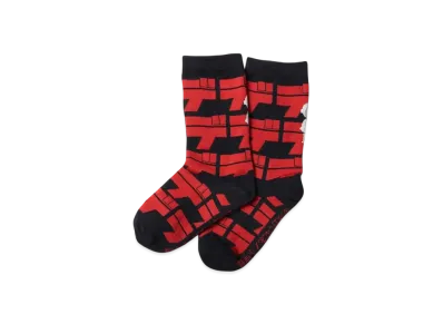 graniph x Inio Asano Dededede Pattern Middle Socks "Black"