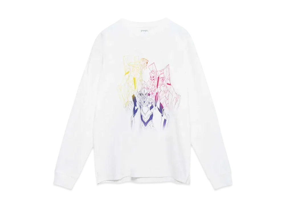 graniph x Evangelion New Theatrical Edition Multipurpose Humanoid Battle Weapon Long Sleeve T-Shirt "White"