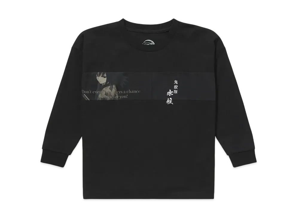 graniph x DEMON SLAYER Giyu Tomioka Kids Drop Shoulder Long Sleeve T-Shirt "Black"