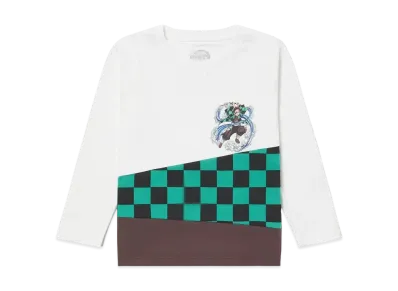 graniph x DEMON SLAYER Tanjiro Kamado Kids Long Sleeve T-Shirt "White"