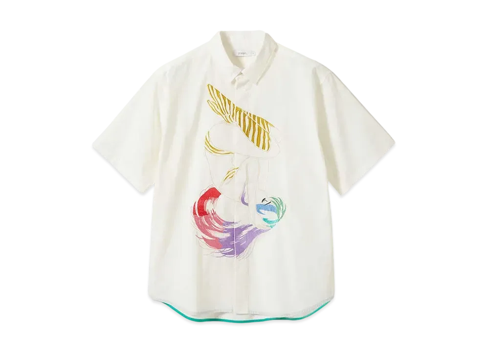 graniph x Urusei Yatsura Boy Meets Girl Act.1 Loose Fit Short Sleeve Shirt "Off White"