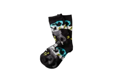 graniph x Urusei Yatsura Dengeki Pattern Middle Socks "Black"