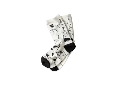 graniph x Urusei Yatsura Kotatsuneko Pattern Middle Socks "White"