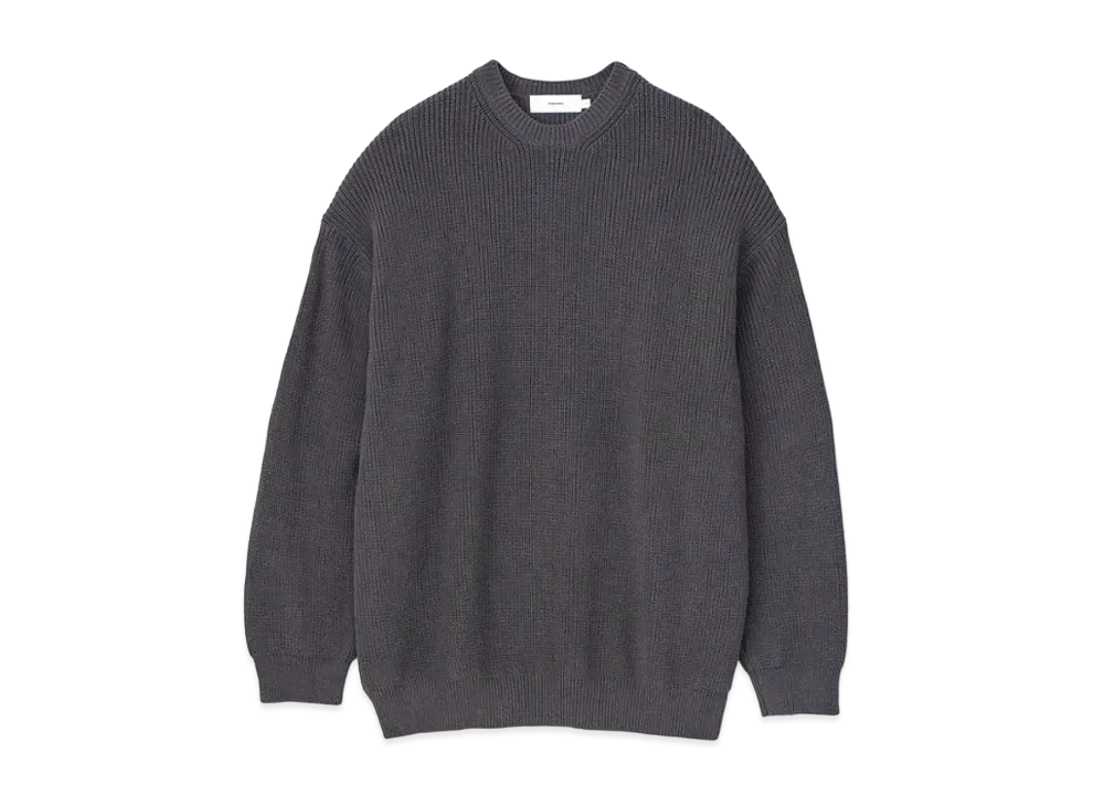 Graphpaper Suvin Loose Rib Crew Neck Knit "Grey"